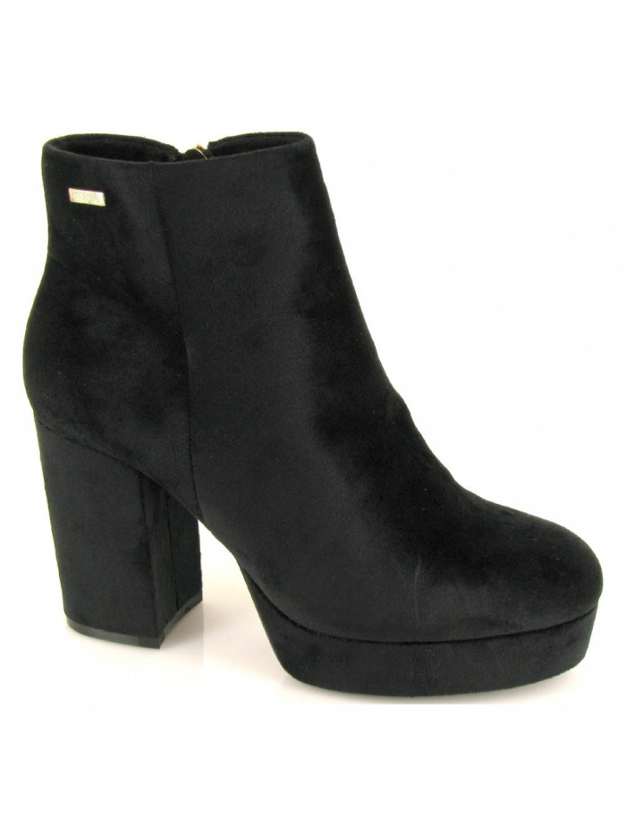 Mustang Botines Plataforma Y Tacon Ancho Botas Tacon Grueso