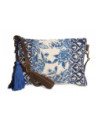 Tantrend,04590070,bolso de algodon con motivo geometrico y floral c/asa corta y larga azul