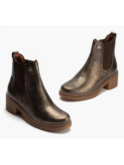 Pitillos, 20027, botin cremallera-elastico bronce