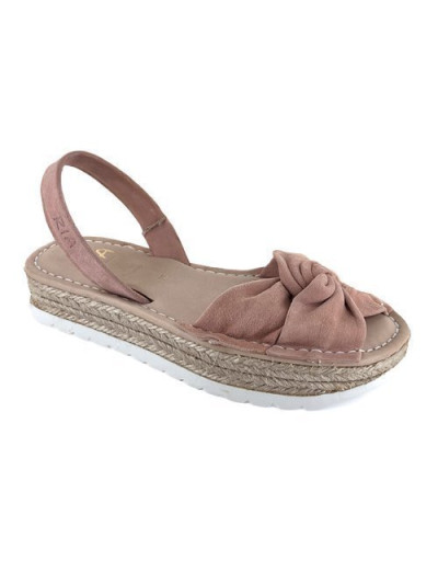 Menorquinas rosa de mujer con lazo en la pala