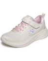 Deportivo Skechers blanco con detalles rosas para niña
